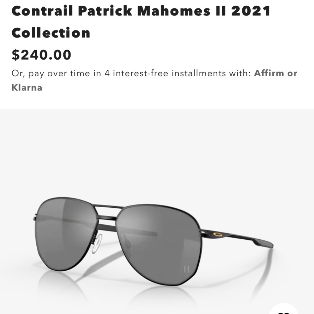 Oakley Contrail Patrick Mahomes II 2021 Collection Aviator Sunglasses